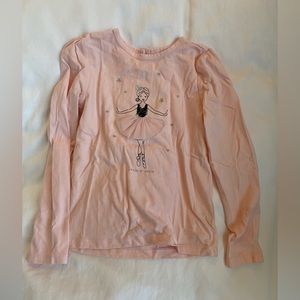 Janie and Jack pink long sleeve graphic tee (ballerina)